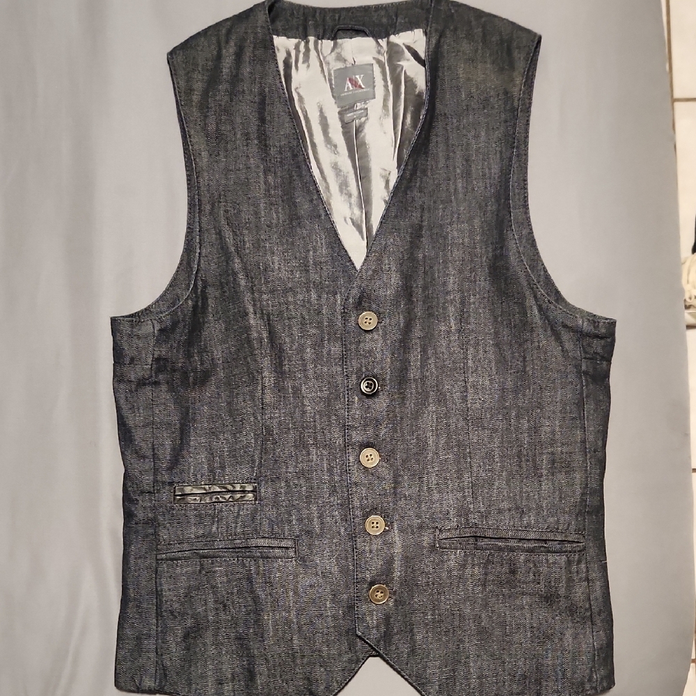 Armani Exchange Black and Gray Vest
